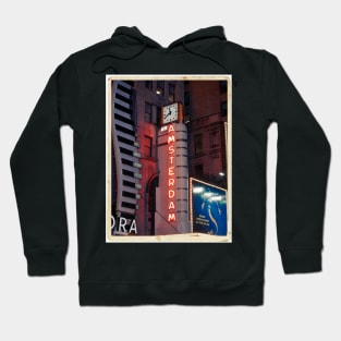 Amsterdam Theater in Times Square at night - Kodachrome Postcards Hoodie
